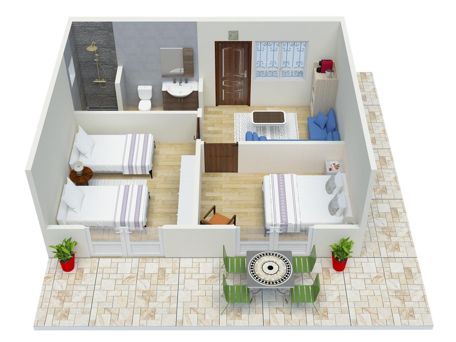 Dar Beynana Hotell Sidi Bibi Rum bild